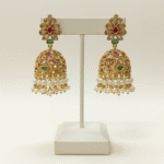 Floral Pearl Jhumka Earrings