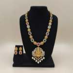 Multi-Stone Lakshmi Temple Long Haram with Pendant