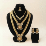 Royal Temple Jewellery Bridal Set – Gold Plated with Earrings & Maang Tikka