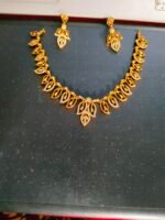 Diamond stone necklace with earrings - Image 3