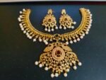 Traditional Gold-Plated Bridal Necklace Set with Earrings - Image 4