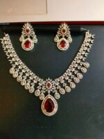 American Diamond necklace set with earrings - Image 2