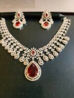 American Diamond necklace set with earrings - Image 7