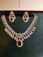 American Diamond necklace set with earrings - Image 5