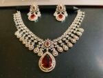 American Diamond necklace set with earrings - Image 4