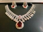 American Diamond necklace set with earrings - Image 6