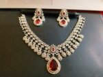 American Diamond necklace set with earrings - Image 8