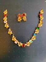 Multi colour necklace set with earrings - Image 3