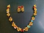 Multi colour necklace set with earrings - Image 2
